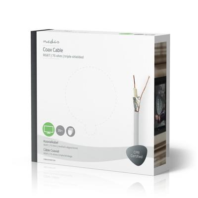 Coaxkabel | RG6T | 25,0 m | Wit