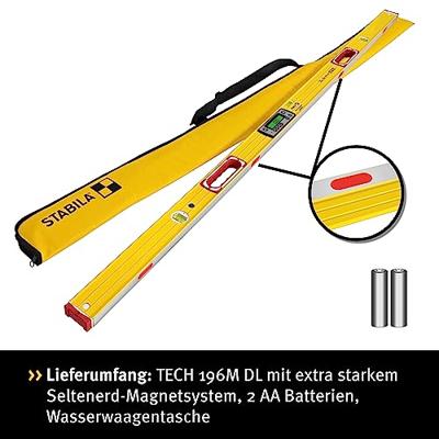 Stabila TECH 196M DL 19820 Digitale waterpas Incl. magneet, Incl. anti-slip, Incl. tas 183 cm 0.5 mm/m