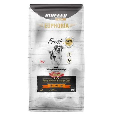 EUPHORIA Fresh Adult Pork with goose M/L - droog hondenvoer - 50g
