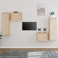 Tv-meubelen 4 st massief grenenhout - thumbnail