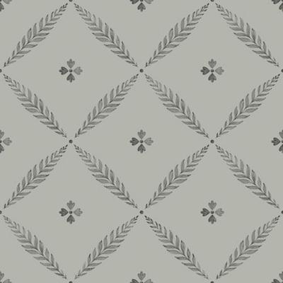 Dutch Wallcoverings Blomstermala - Henry Grey/Black - Grijs/Zwart