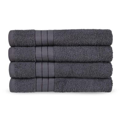Good Morning Handdoeken set van 4 "Uni" - Antraciet - (50x100 cm) - Katoen