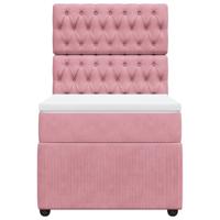 Boxspring met matras fluweel roze 90x190 cm - thumbnail