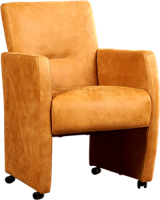 Cognac leren moderne eetkamerfauteuil Pleasure - Kenia Leer Cognac (cognac leer) - thumbnail
