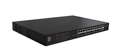 LevelOne FGP-2831 Netwerkschakelaar Unmanaged Fast Ethernet (10/100) Power Over Ethernet (PoE) 1U/28x FE FGP-2831 2xGE 2xGSFP 390W 802.3xPoE/ zwart
