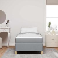 Boxspring bed Anders Zwart en Bruin en Wit 80 x 200 cm Stof - thumbnail
