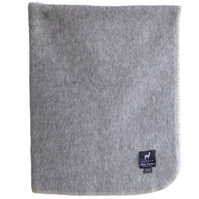Wiegdeken alpacawol - Lichtgrijs - 100x75cm