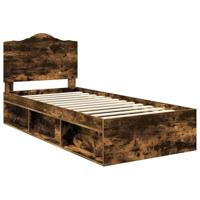 Bedframe Gerookt eiken 100 x 200 cm Massief grenenhout - thumbnail