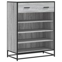 Schoenenkast 75x38x97,5 cm bewerkt hout en metaal grijs sonoma - thumbnail