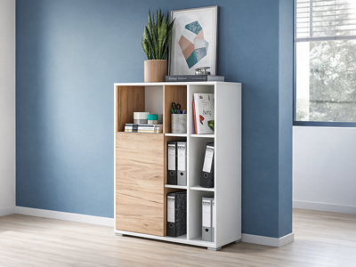 Kast LISBONNE 1 deur wit/navarra eik Kast LISBONNE 1 deur wit/navarra eik