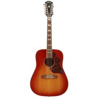 Epiphone Hummingbird 12 String Aged Cherry Sunburst Gloss elektrisch-akoestische westerngitaar - thumbnail