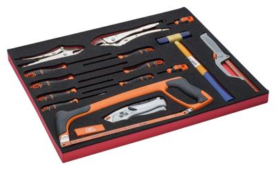 Bahco Foaminlay Fit&Go 3/3 met schroevendraaiers | snijgereedschap en slaggereedschap - 16-delig - FF1A147 Bahco Foaminlay Fit&Go 3/3 met schroevendraaiers | snijgereedschap en slaggereedschap - 16-delig - FF1A147