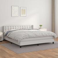 Boxspring met matras kunstleer wit 160x200 cm - thumbnail