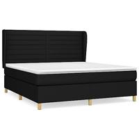 Boxspring met matras stof zwart 160x200 cm - thumbnail