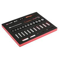 Bahco Foaminlay Fit&Go 2/3 met doppen en toebehoren en lange doppen en toebehoren 3/8" - 34-delig - FF1F2102 - thumbnail