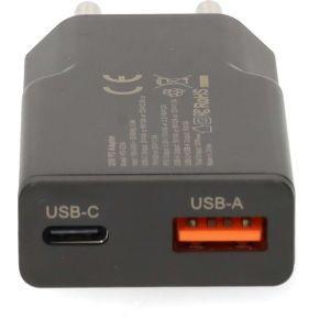 Oplader | 20 W | GaN | PD3.0 | Snellaad functie | 1.5 / 2.0 / 2.22 / 3.0 A | Outputs: 2 | USB-A / US