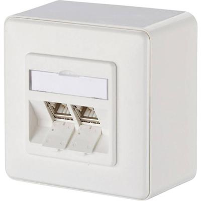 Metz Connect 130B12D20002-E Netwerkdoos Opbouw (op muur) CAT 6A 2 poorten Zuiver wit