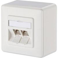 Metz Connect 130B12D20002-E Netwerkdoos Opbouw (op muur) CAT 6A 2 poorten Zuiver wit - thumbnail