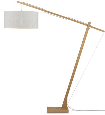 GOOD&MOJO Vloerlamp 'Montblanc' Bamboe en Eco linnen, 207cm, kleur Beige GOOD&MOJO Vloerlamp 'Montblanc' Bamboe en Eco linnen, 207cm, kleur Beige