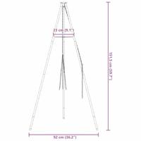 VidaXL Kampvuur tripod zwart 92 x 92 x 151,5 cm staal - thumbnail