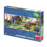 DinoToys Dinosaurus panorama puzzel 150 stukjes - thumbnail