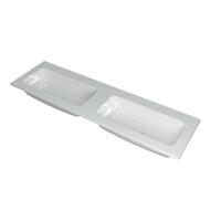 INK Faktor Wastafel Polystone Dubbel Zonder Kraangaten - 1600x450x15 mm - Glans Wit - thumbnail