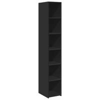 Hoge kast 30x41x185 cm bewerkt hout zwart - thumbnail