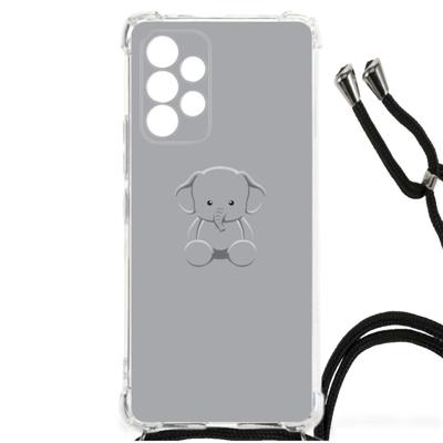 Samsung Galaxy A53 Stevig | Bumper Hoesje | Grijs Baby Olifant Samsung Galaxy A53 Stevig | Bumper Hoesje | Grijs Baby Olifant