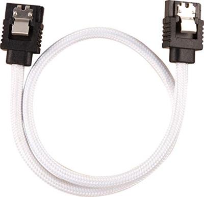 Corsair Hoogwaardige ommantelde SATA-kabel 30 cm (witte kleur)