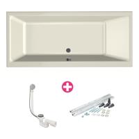 Xenz Kristal Ligbad - 180x80x48 - afvoer Midden - acryl - pergamon 6986-02 - thumbnail