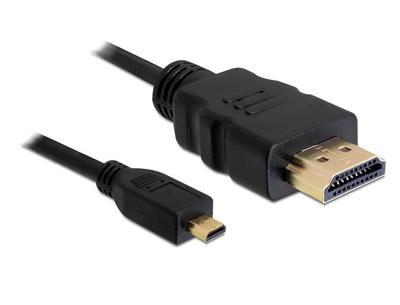 Delock 82663 HDMI-kabel HDMI Aansluitkabel HDMI-A-stekker, HDMI-micro-D-stekker 3 m Zwart 4K UHD, Vergulde steekcontacten Delock 82663 HDMI-kabel HDMI Aansluitkabel HDMI-A-stekker, HDMI-micro-D-stekker 3 m Zwart 4K UHD, Vergulde steekcontacten