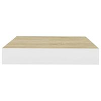Wandschap zwevend 23x23,5x3,8 cm MDF eikenkleurig en wit - thumbnail