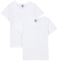 Set van 2 T-shirts met korte mouwen PETIT BATEAU wit - thumbnail