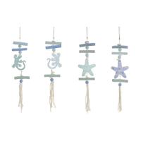 Ophangdecoratie Home ESPRIT Blauw Wit Mediterrane (4 Stuks) - thumbnail