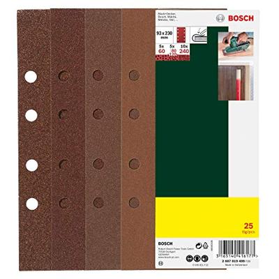 Bosch Accessories 2607019499 Oscillerend schuurpapierset Geperforeerd Korrelgrootte (num) 60, 80, 120, 240 (l x b) 230 mm x 93 mm 1 set(s) Bosch Accessories 2607019499 Oscillerend schuurpapierset Geperforeerd Korrelgrootte (num) 60, 80, 120, 240 (l x b) 230 mm x 93 mm 1 set(s)