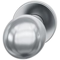 Deurknop bolmodel vast op rozet ASL rvs - thumbnail
