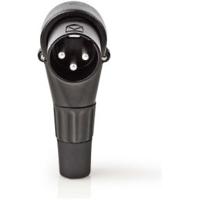 XLR-Connector | XLR 3-pins male haaks | Zwart - thumbnail