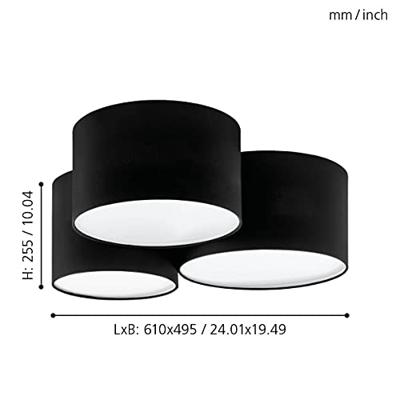 Eglo Zwarte plafondlampPastore 2 - 99508