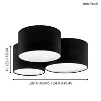 Eglo Zwarte plafondlampPastore 2 - 99508 - thumbnail