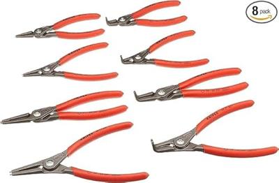 Knipex Set borgringtangen | 8-delig in roltas | 10-60 mm | 1 stuk - 00 19 58 V02 00 19 58 V02