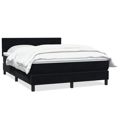 Boxspring met matras fluweel zwart 160x220 cm
