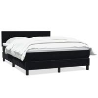 Boxspring met matras fluweel zwart 160x220 cm - thumbnail