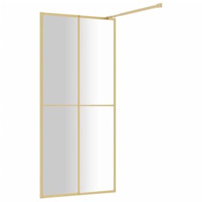 VidaXL Inloopdouchewand transparant 80x195 cm esg-glas goudkleurig