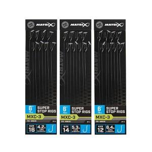 Fox Matrix MXC-3 Barbless Super Stop Rigs 15cm 8st. Size 16 - 0,145 mm