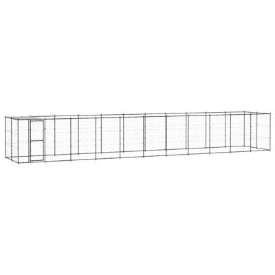 Hondenkennel met dak 26,62 m² staal