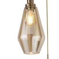 Searchlight Vide hanglampMia 3-lichts koperbrons met amber glas - 5423-3AB - thumbnail