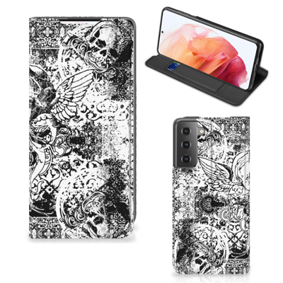 Mobiel BookCase Samsung Galaxy S21 Skulls Angel Mobiel BookCase Samsung Galaxy S21 Skulls Angel