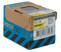 Proftec Spaanplaatschroef Vz Pk PZ1 3.0X20 | 200 stuks - 5203.01.13001 - thumbnail