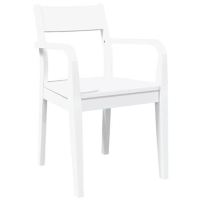 Eetkamerstoelen 2 st massief hout rubber wit