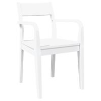 Eetkamerstoelen 2 st massief hout rubber wit - thumbnail